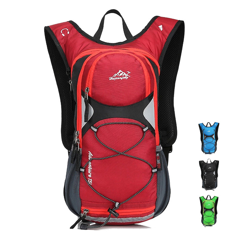 

15L Waterproof Riding Backpack Bicycle Bag Hydration Backpack Trail Running Marathon Camping Outdoor Sports Water Bag 2L, Red