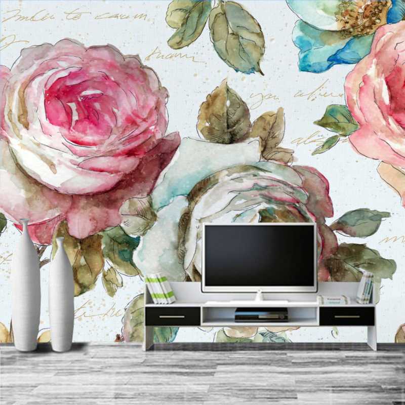 

YOUMAN Custom wallpaper Nordic modern big pink flower TV background wall home decoration living room bedroom murals 3d wallpaper, 13180314
