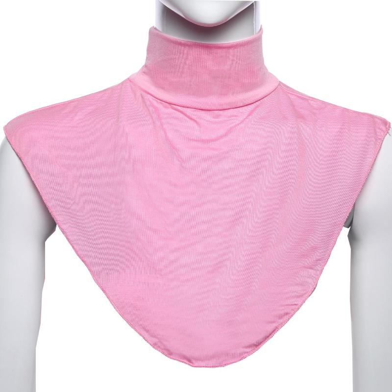 

Womens Muslim Modal Fake False Collar Islamic Hijab Extensions Turtleneck High Neck Cover Warmer Bright Solid Color