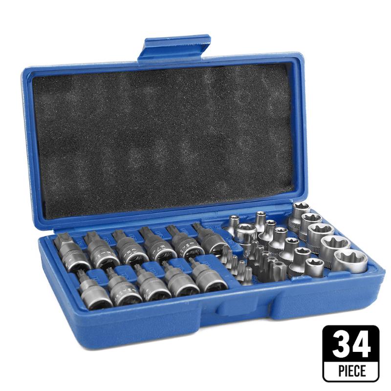 

Fine Quality Chrome Vanadium Steel 34PCS Pressure Batch Sleeve Group Sets SleeveHead Machine Motor Repairing Tool Socket Set