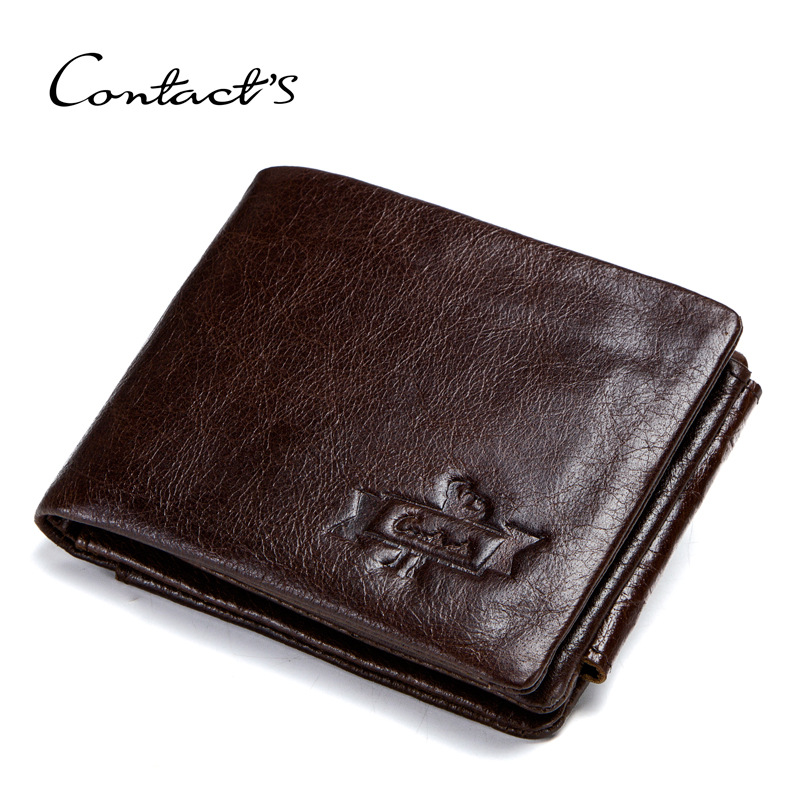 

NEW High Quality Genuine Leather Wallet Men Vintage Brand Money Bag Zip Coin Purse Wallets Bifold Card Holder Dollar Price, Coffee