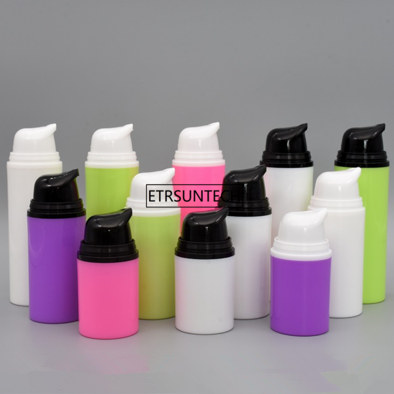 

100pcs 15ML 30ML 50ML Airless Pump Bottle For BB Cream Airless Lotion Pump Vacuum Bottle Cosmetic Contianer F3506