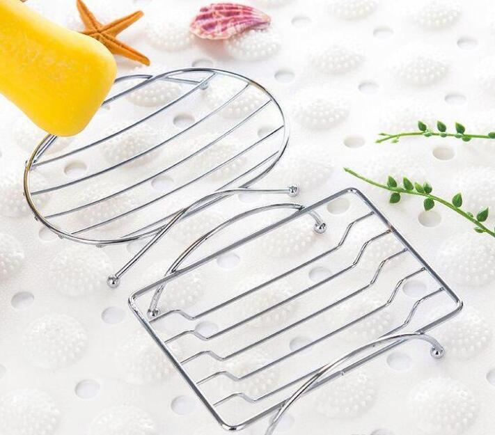 

Stainless Steel Soap Holder Drain Soap Dish Tray Fashion & Brief Bathroom Accessories Square & Oval Styles GD599, Photo