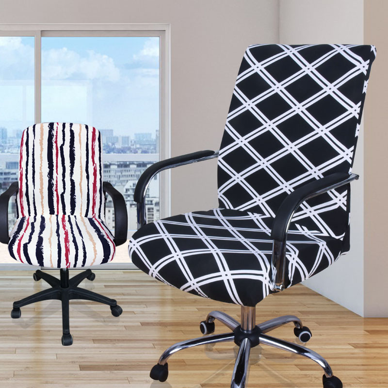 

Floral Print Spandex Computer Chair Cover Big Elasticity Anti-dirty Office Chair Cover Easy Washable Removeable