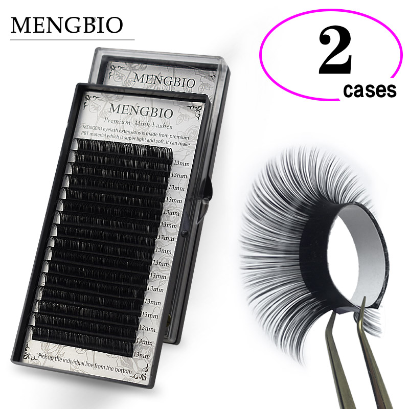 

MENGBIO classic eyelash extension 2 cases High quality natural eyelashes Soft Lashes Extensions For Professionals russian volume