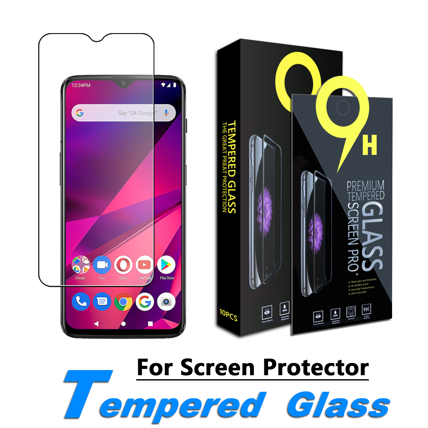 

Screen Protector for Razer phone 2, Nintendo Switch Lite 2019, BLU G9, TCL LX, Nokia 7.1 Tempered Glass Film 0.33mm with Paper Box