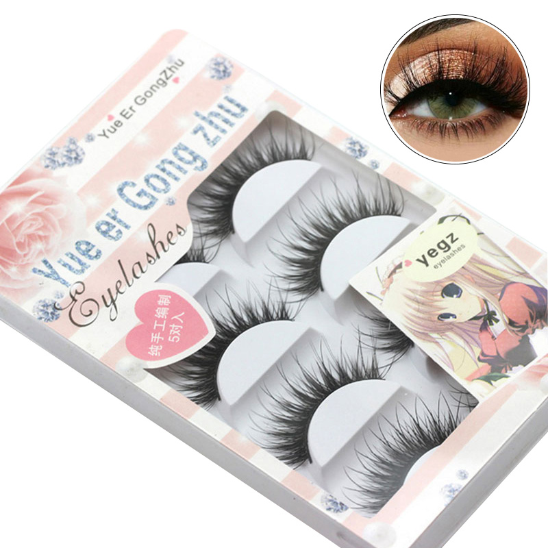 

5 Pairs Natural False Eyelashes Fake Lashes Long Makeup 3d Mink Lashes Eyelash Extension Mink Eyelashes For Eyes Beauty