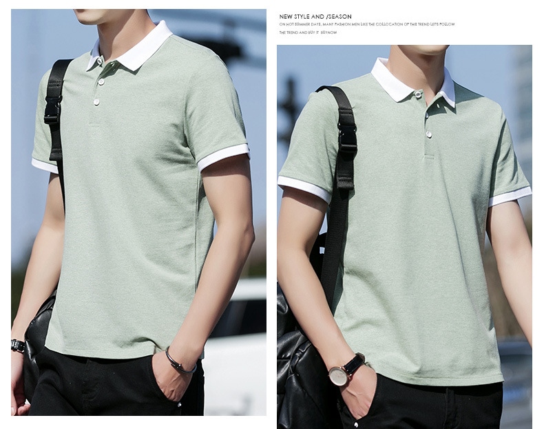 Mens Polo Shirt Summer Fashion New Korean Mens Tshirt Youth Fashion