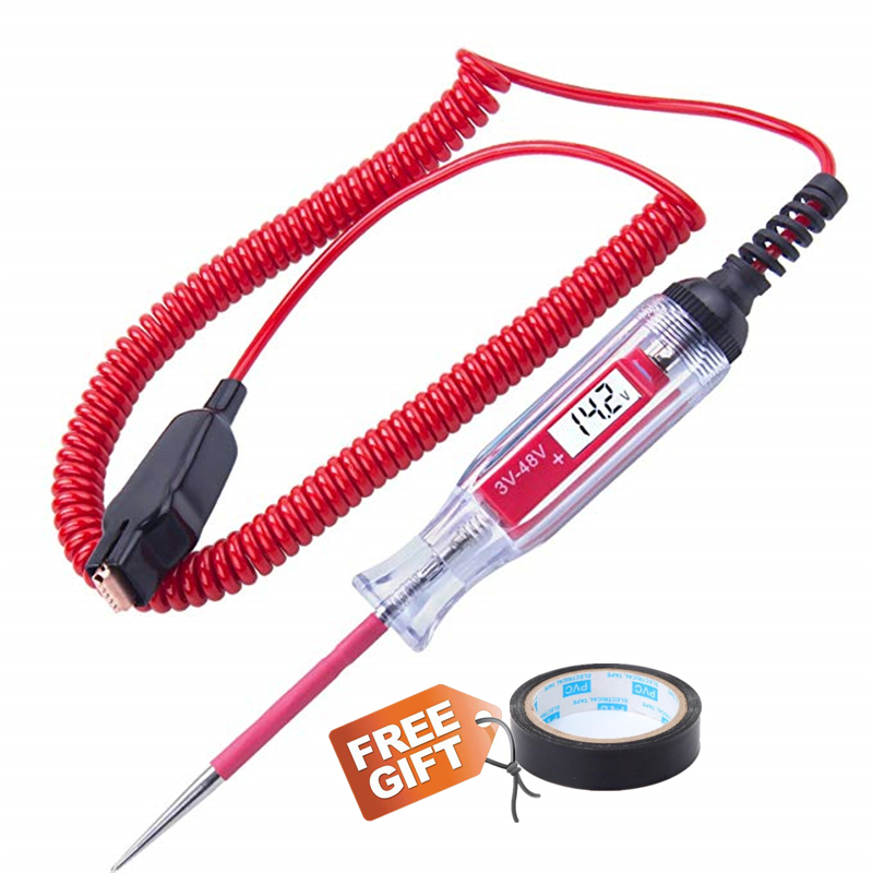 

AUniversal 3-48V Digital Power Probe Multi Function Fuse Line Battery Voltage Circuit Test Pen Electroscope Automotive Scanner