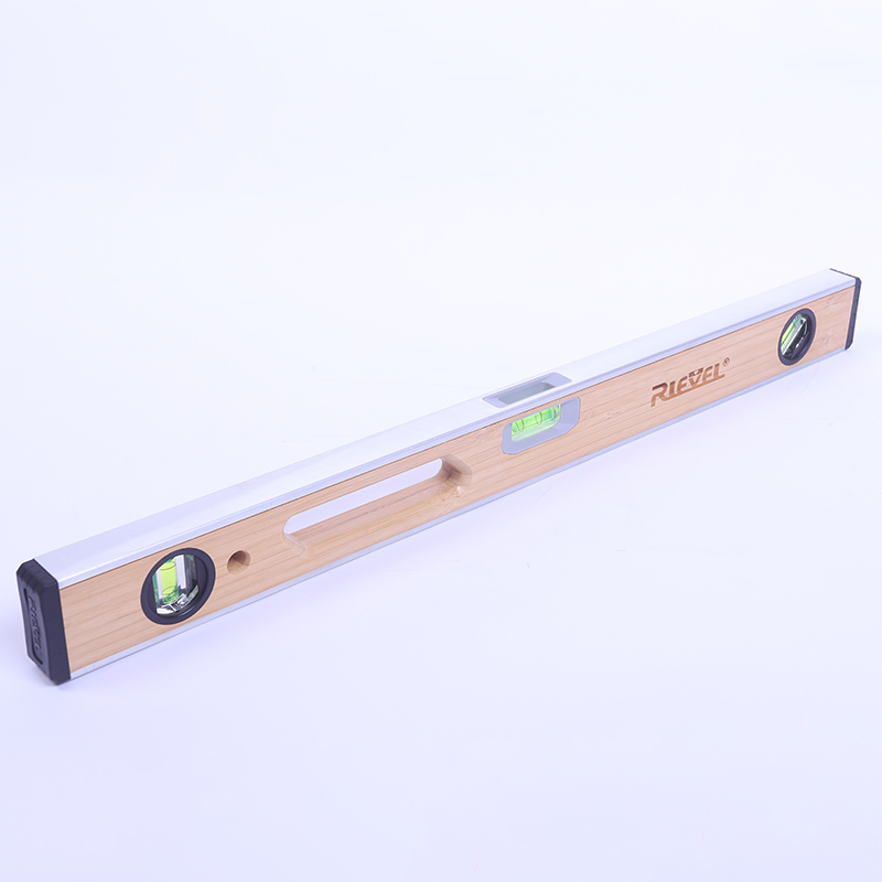 

Level ruler household multifunctional 80cm measuring tool 3 level bubble bamboo aluminum alloy with top view function