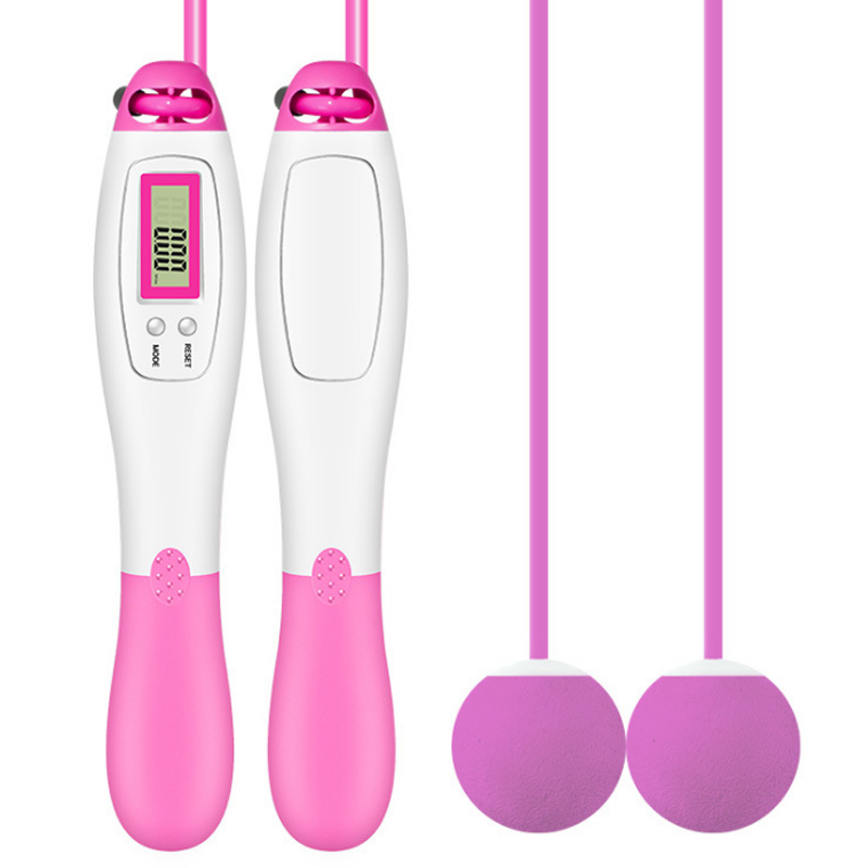 

Smart Electronic Digital Adult Skipping Rope Calorie Consumption Professional Fitness Rope Jump Ropes With Counter Pink