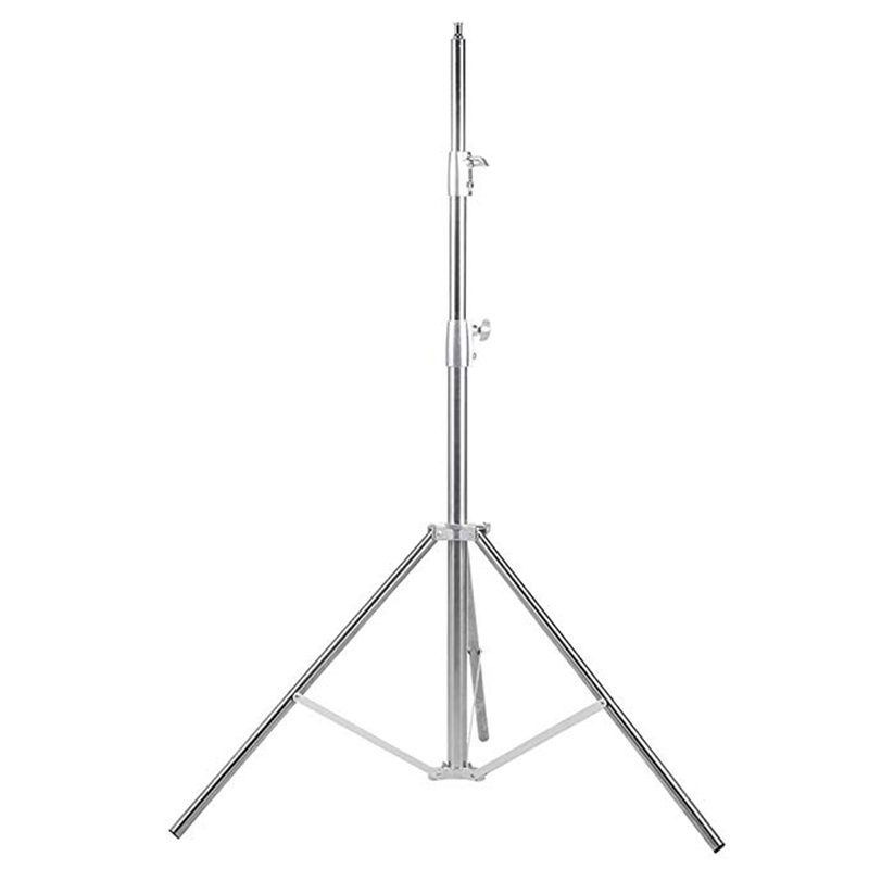 

Nicefoto 260cm Light Stand LS-280S Stainless Steel 3 Section Heavy Duty Built-in Spring for Studio Softbox Silvery Stainless