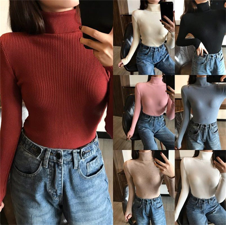 

Women Sweaters Autumn Winter Tops Korean Slim Women Pullover Knitted Sweater Jumper Soft Warm Pull Femme, Beige