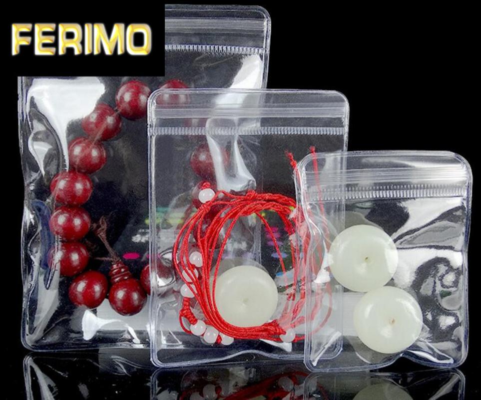 

Jewelry Reclosable Plastic Poly Clear Bags 100pcs/lot Earrings bracelets pearls transparent bag storage pouches