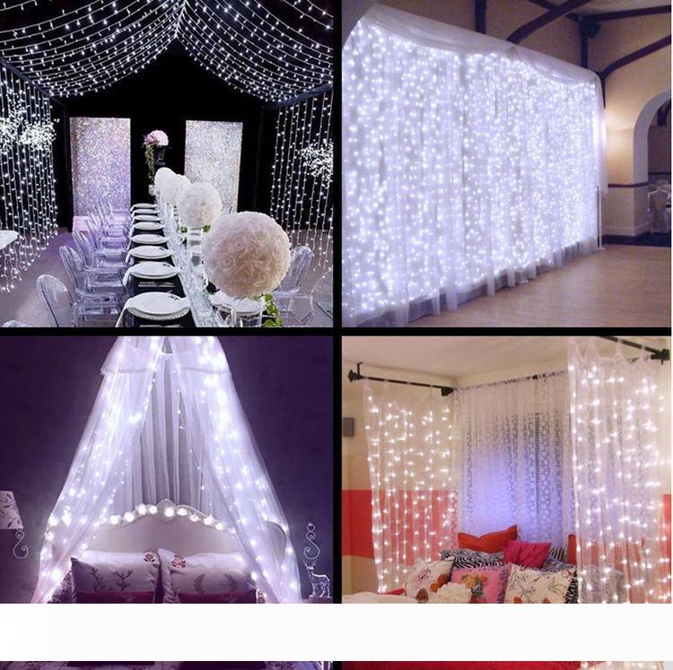 

3m x 3m 300 led wedding string light christmas light led string fairy light bulb garland birthday party garden curtain decor