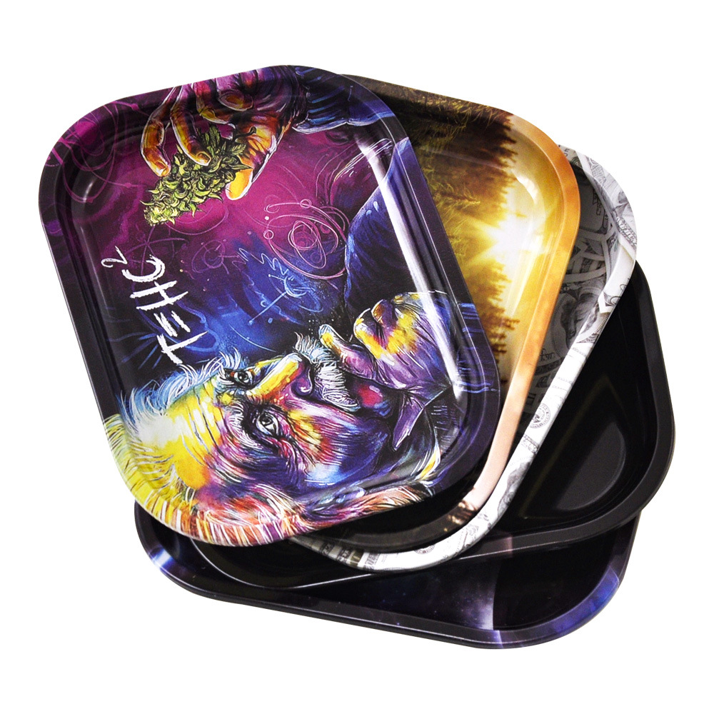 

Honeypuff Rolling Tobacco Trays Metal Cigarette Tray Smoking Rolling Case 180mm*140mm Tobacco With Tinplate Hand Roller Smoking Accessories