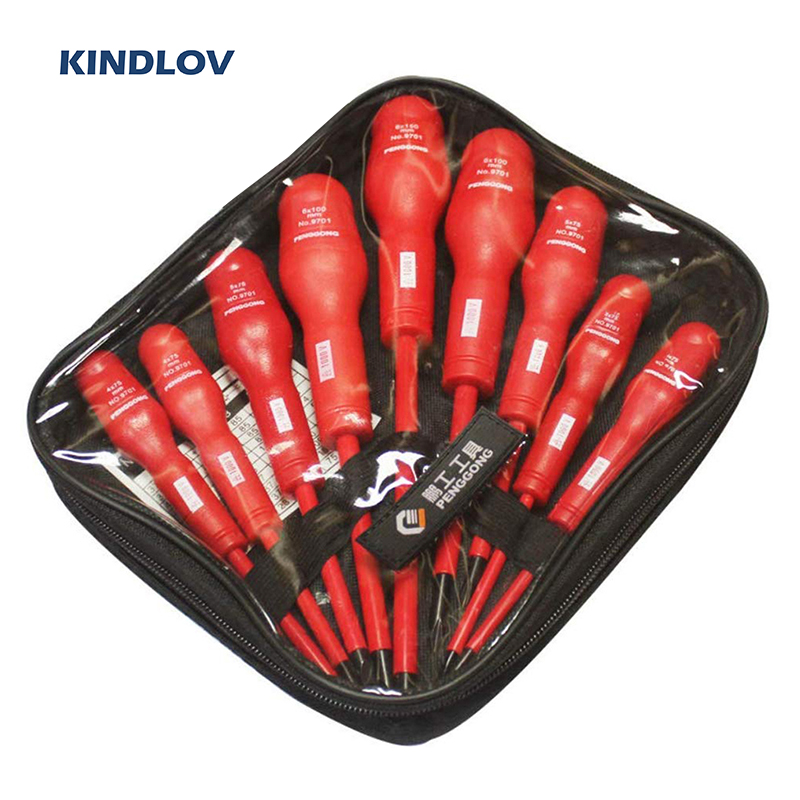 

KINDLOV Insulated Screwdriver Set Magnetic Torx Bits 6/7/9Pcs High Voltage Resistant Screw Driver Electrician Repair Hand Tools