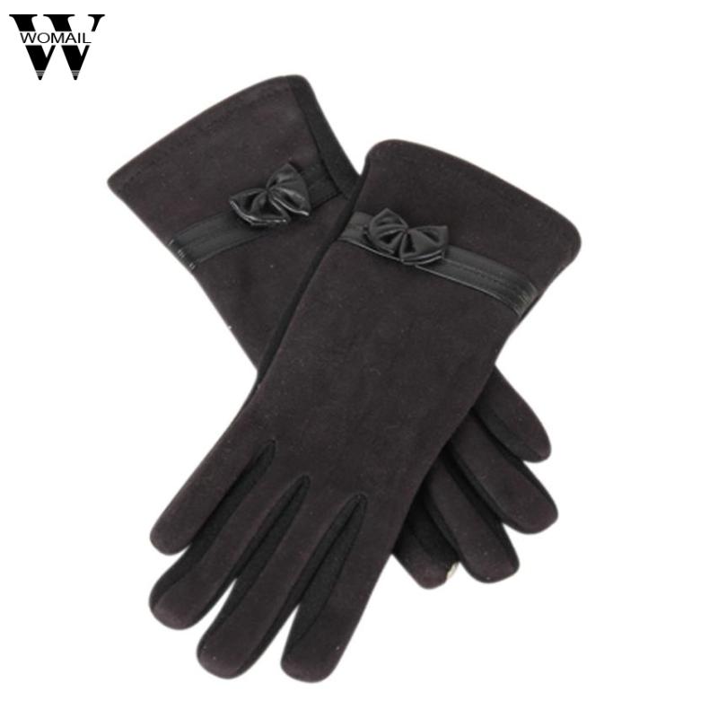 

2020 Gloves high quality Winter Women Warm 1Pair Butterfly Knot not inverted velvet hot-screen gloves OCT18