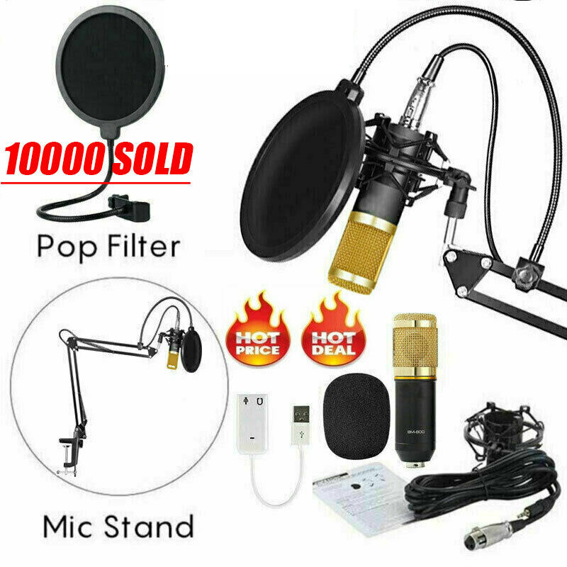 

BM-800 Condenser Microphone Kits BM800 Broadcasting Recording Condenser Professional Adjustable Microphone Bundle