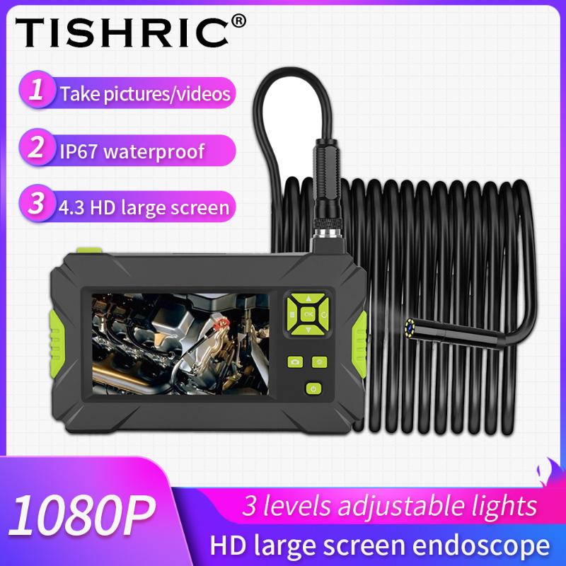 

TISHRIC IP67 Waterproof Borescope Pipe Camera Inspection Monitor Endoscope HD Camera 1080P Endoscope For Cars