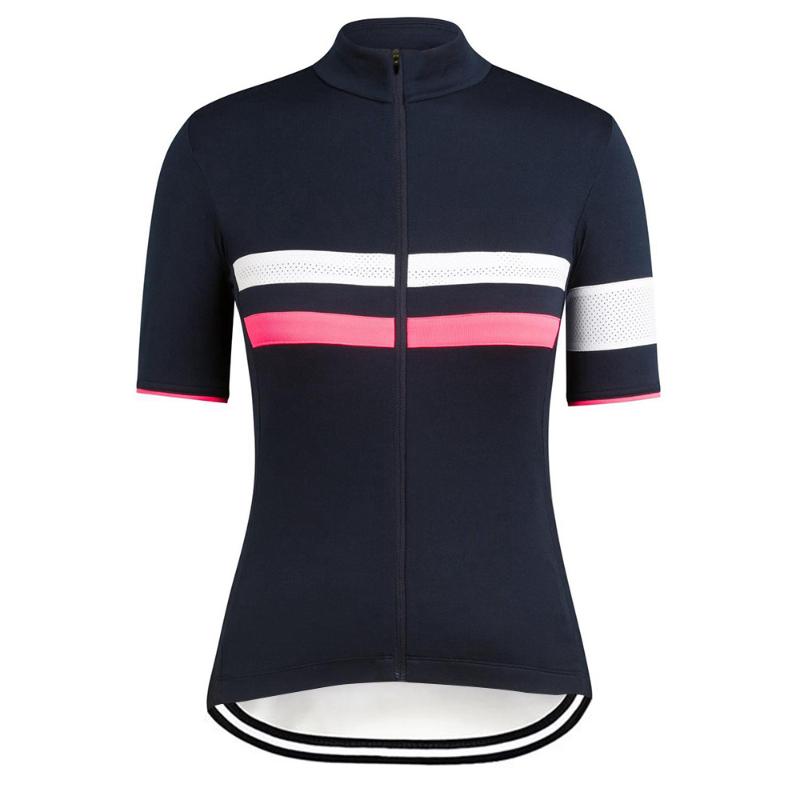 

Women Cycling Jersey Short Sleeve Slim Full Zipper Outdoor Training Shirt MTB Moutain Bike Tshirt Female Summer Cycle Clothig, Style 2
