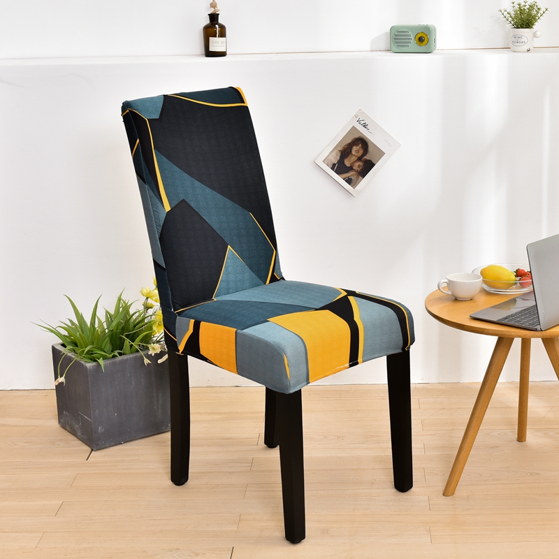 

Spandex Printing Dining Chair Slipcovers Modern Removable Anti-dirty Kitchen Seat Case Stretch Chair Cover for Banquet Home
