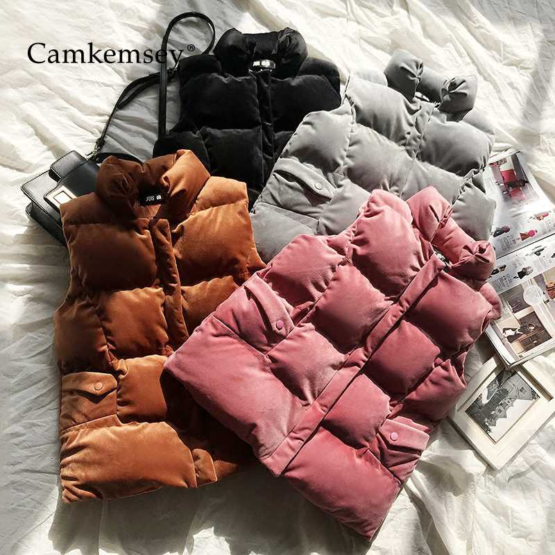 

Women' Vests CamKemsey Autumn Women Vest Jackets 2021 Spring Casual Solid Pockets Stand Collar Sleeveless Vintage Corduroy Waistcoats, Black