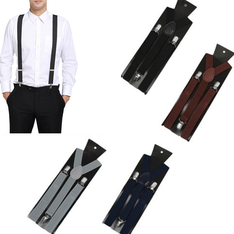 

Fashion Women Men Unisex Clip on Braces Elastic Slim Suspender Y Back Suspenders Male Pants