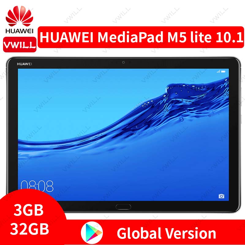 

Global Version HUAWEI Mediapad M5 lIte 10.1 inch 4G LTE Phonecall Tablet PC 3GB 32GB Kirin 659 Octa Core Fingerprint unlock, Black