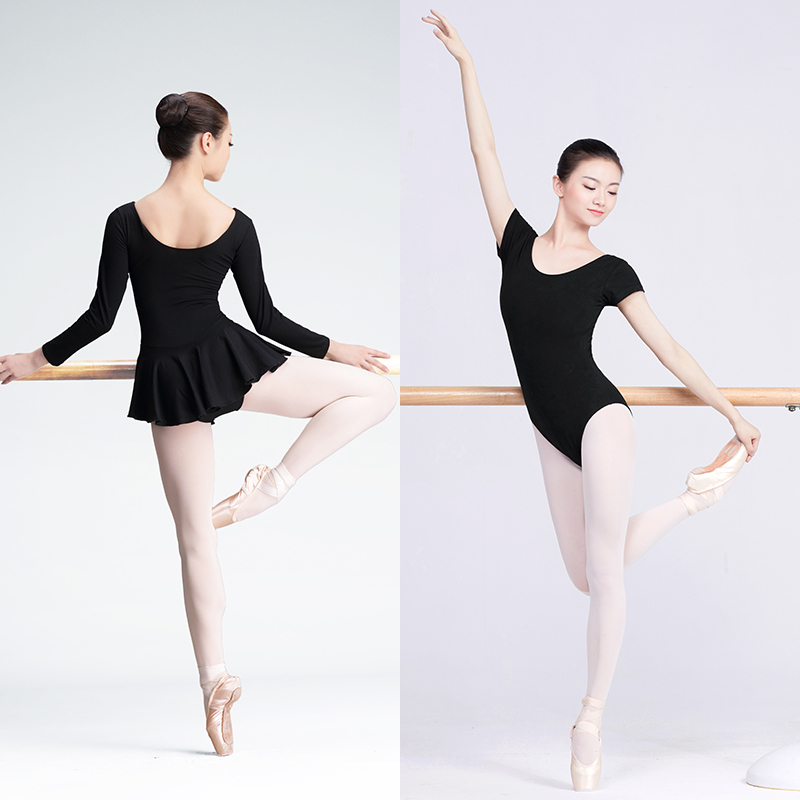 Women Ballet Leotard Adult Ballet Dancewear Short Sleeve Bodysuit Cotton Spandex Dance Clothes For Ballerina 200928-image-590944388