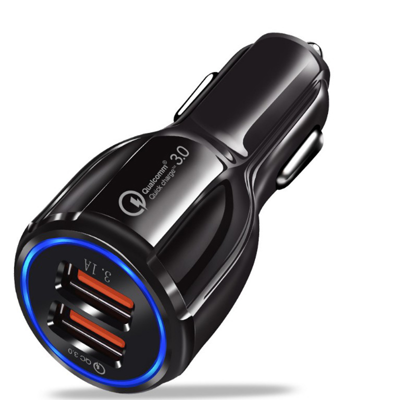 

QC3.0 Quick Charge 3.0 Car Charger Dual Port 3.1 A USB Fast Charger for Xiaomi iphone 7 8 x Samsung s9 s10 Huawei Smart Fast Charger Hub