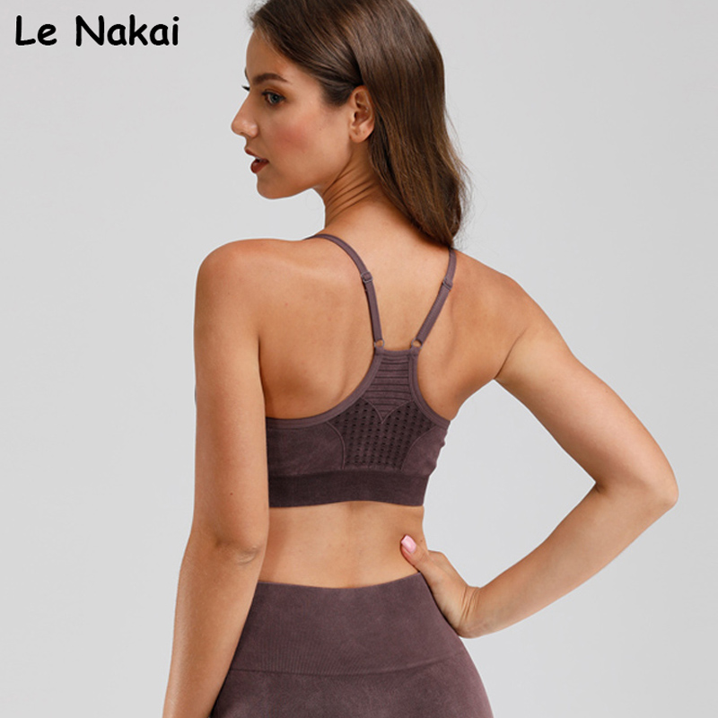 

Retro seamless sports bra for women fitness yoga bra adjustable workout gym crop top high impact padded bras, 01