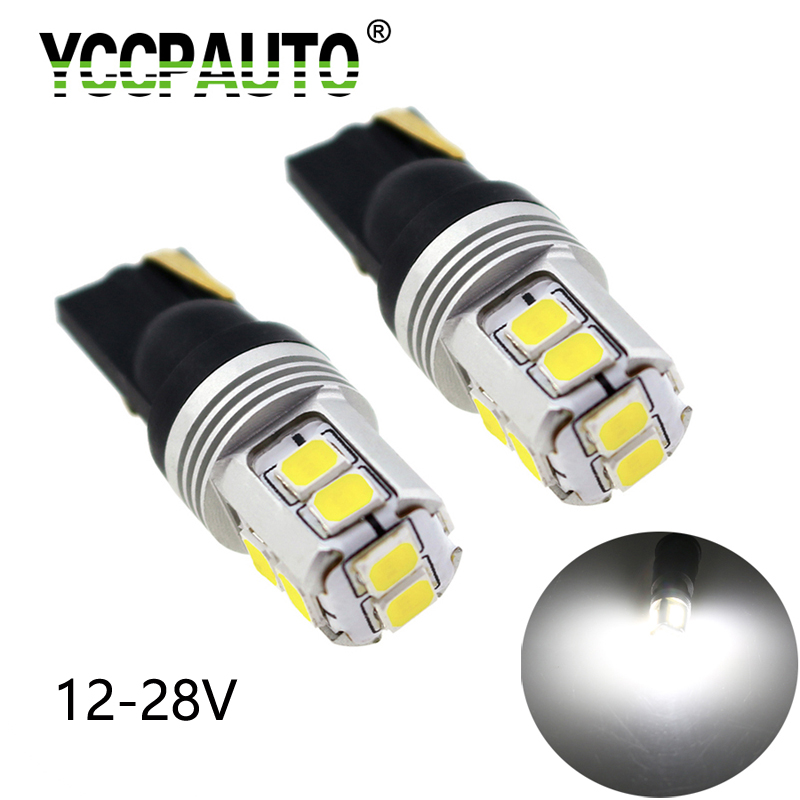 

YCCPAUTO 2Pcs T10 194 W5W LED Canbus Bulbs Super Bright White 500Lm Car Side Marker Lamp 12V 24V Auto Truck Clearance Lights, As pic