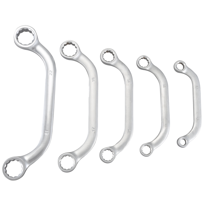 

Hot 5Pcs/Set 8-10/11-13/14-15/17-19/21-22mm C Type Plum Wrench Spanner Set Auto Repair Wrench Tool