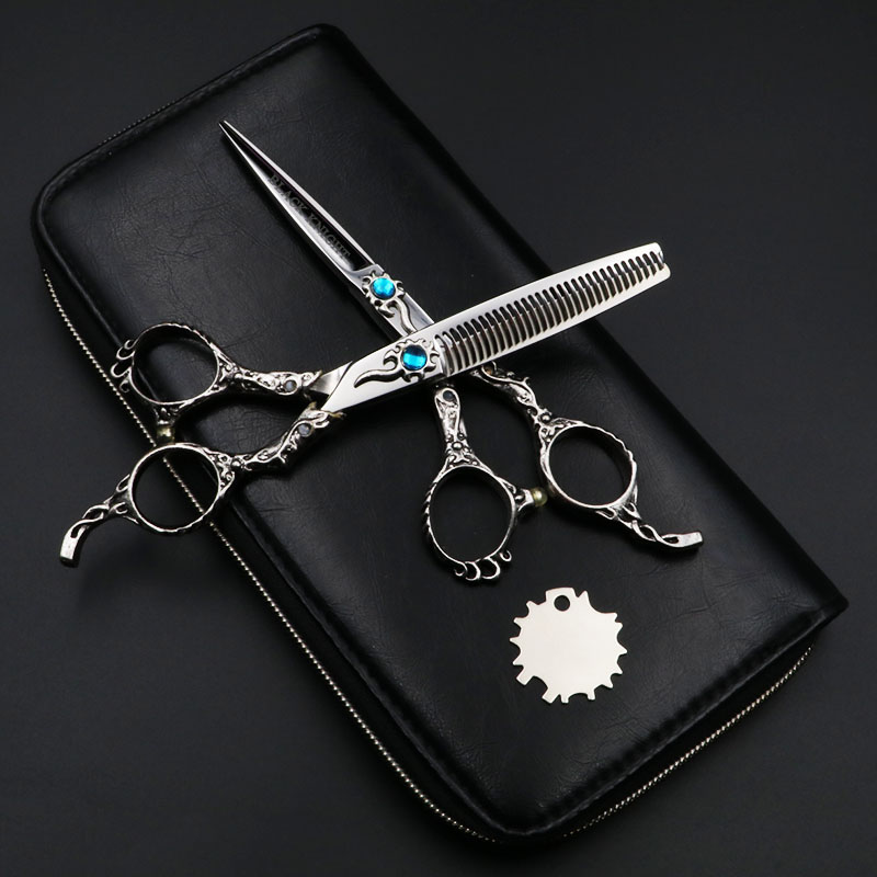 

6 Inch Professional Hairdressing Scissors Hairdresser Modeling Tools Salon Hair Shears Set Sapphire Models