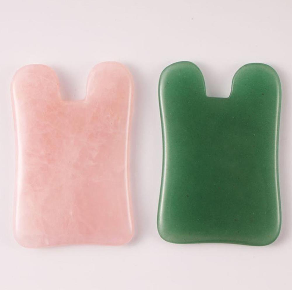 

Jade Gua Sha Tool Kit Rose Quartz Gua Sha Facial Massage Aventurine Stone Scraping Board Skin Care Tool for Face Eye Neck
