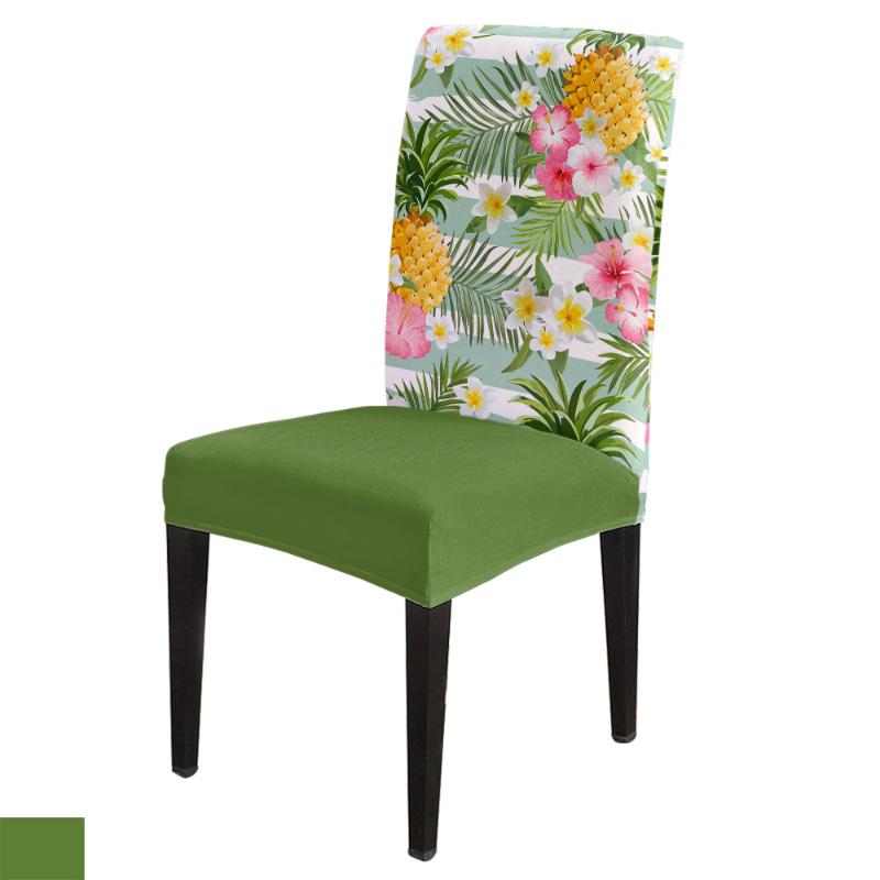 

Pineapple And Tropical Flower Chair Cover for Dining Room Chairs Covers High Back Living Room Chair Cover Sets for Home Kitchen