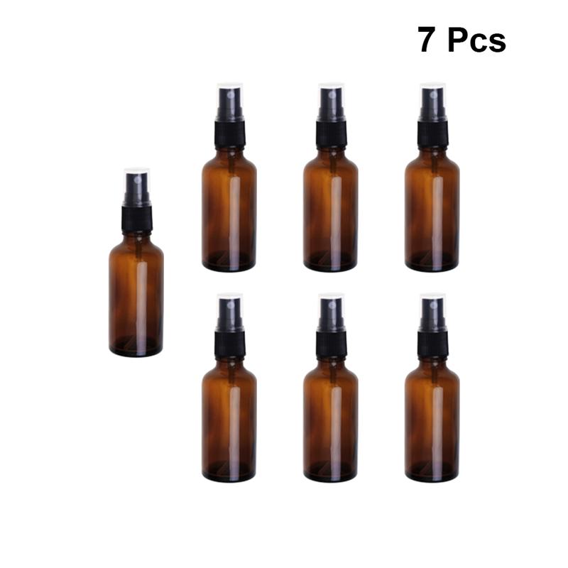 

7Pcs Glass Spray Bottle Emulsion Subpackaging Bottle Press Pump Essential Oil Container Brown (30ml/50ml/100ml