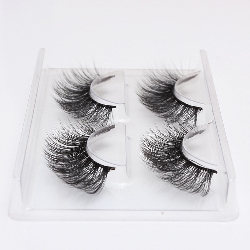 

2 pairs natural Fake Eyelashes 3D Mink Lashes Luxury Hand Made Long Lasting Volume Lash Extension Reusable False Eyelashes 758