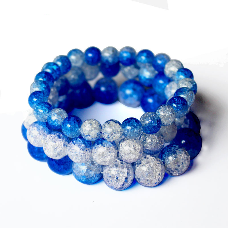

Natural Crystal Beaded Bracelet Faceted Crackle for Women Men Jewelry DIY Beads Charm Pulseras European Jewelry wholesale