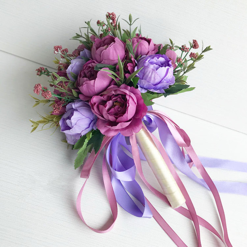 

Free Shipping 2pcs/pack Bride Braidsmaid Hand Bouquet Simulation Flower Event Party Decorative Flower Wedding Live props, 2pcs bride bouquet