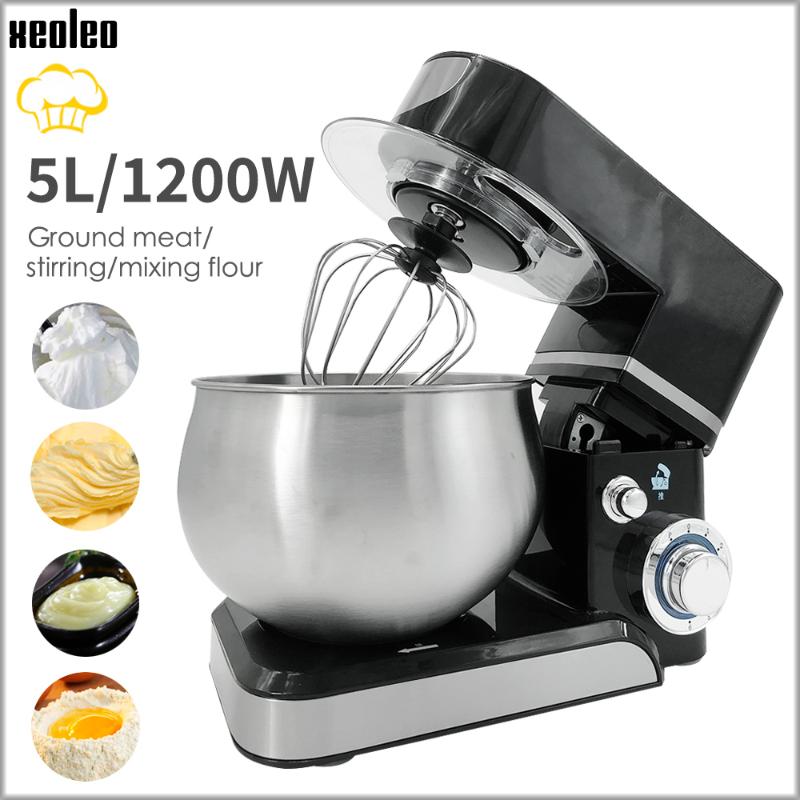 

XEOLEO 3in1 Planetary mixer 5L Elecrtic Stand mixer Kneading machine processor Egg beater with Stainless steel bowl 6-Speed