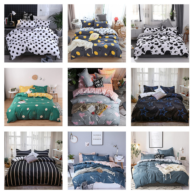 

Fuwatacchi 3/4pcs Nordic Printed Bedding Sets Striped King Size Bed Sheets And Pillowcases for Home Bed Duvet Cover Bedding Set, Jjsjt0036