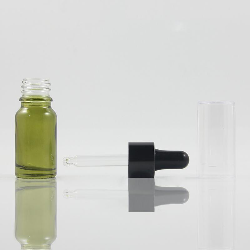 

10ml Olive/Pink Colour Dropper Glass Container Cosmetics