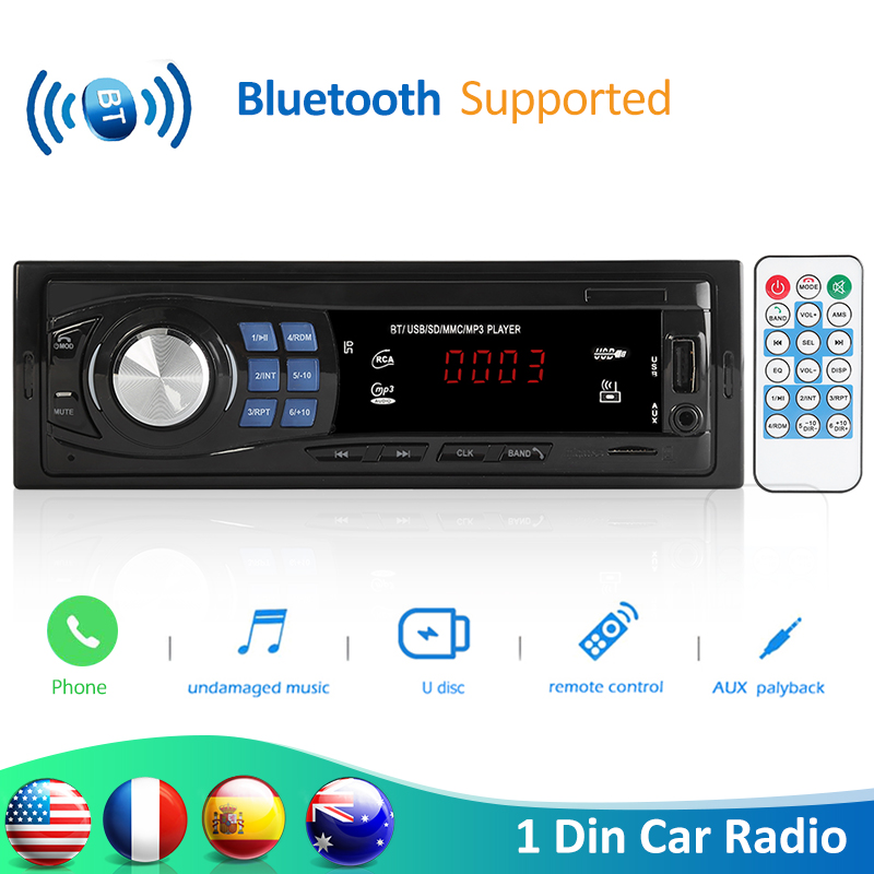 

VODOOL 8013 1din In-Dash Car Radio Bluetooth Autoradio Stereo MP3 Player Remote Control FM/USB/AUX Input Auto Audio Car Player