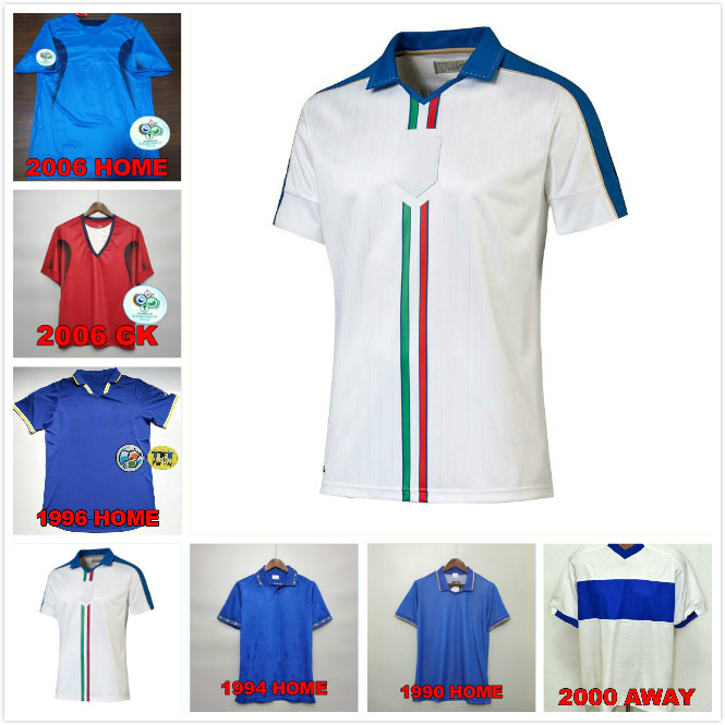 

Italy Retro JERSEY 2000 2002 2006 1990 1999 ITALY Retro SOCCER JERSEY 1986 1994 Maldini Baggio Donadoni Totti Del Piero football shirts, Black;yellow