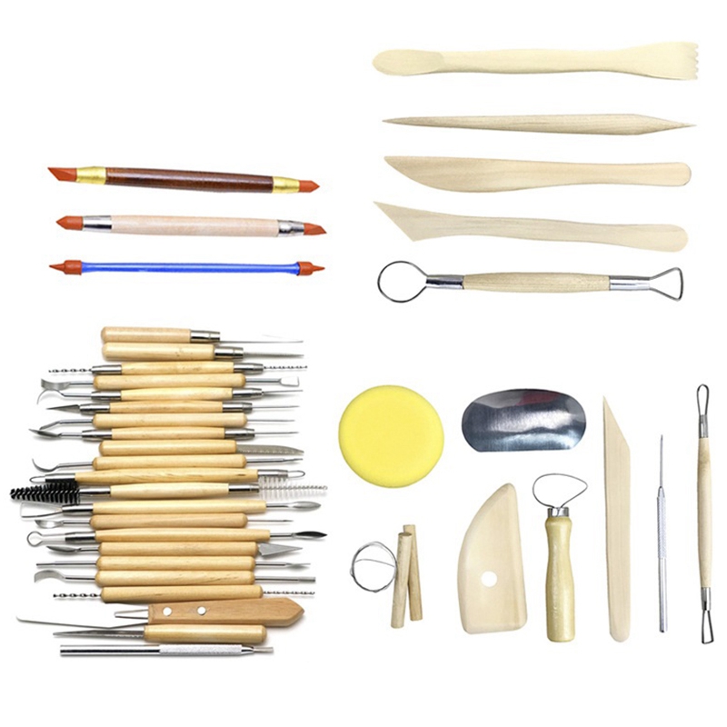 

Arts Crafts Clay Sculpting Tools Pottery Carving Tool Set Pottery & Amp Ceramics Wooden Handle Modeling Clay Tools