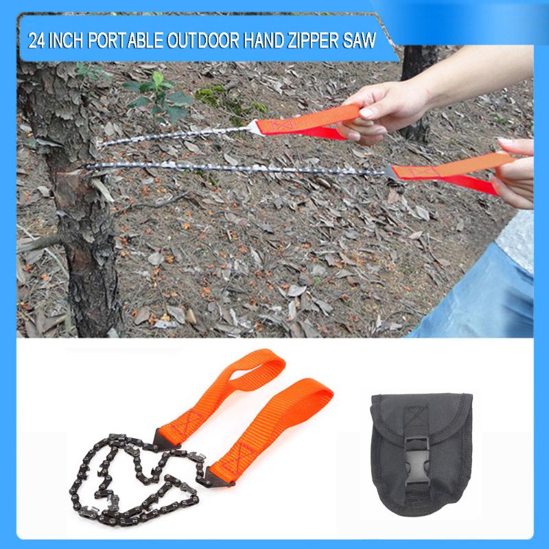 

Outdoor Camping Garden Tool Wire Saw 24 inch Portable Hand Zipper Saw Outdoor Logging Camping Tools With Canvas Storage Bag