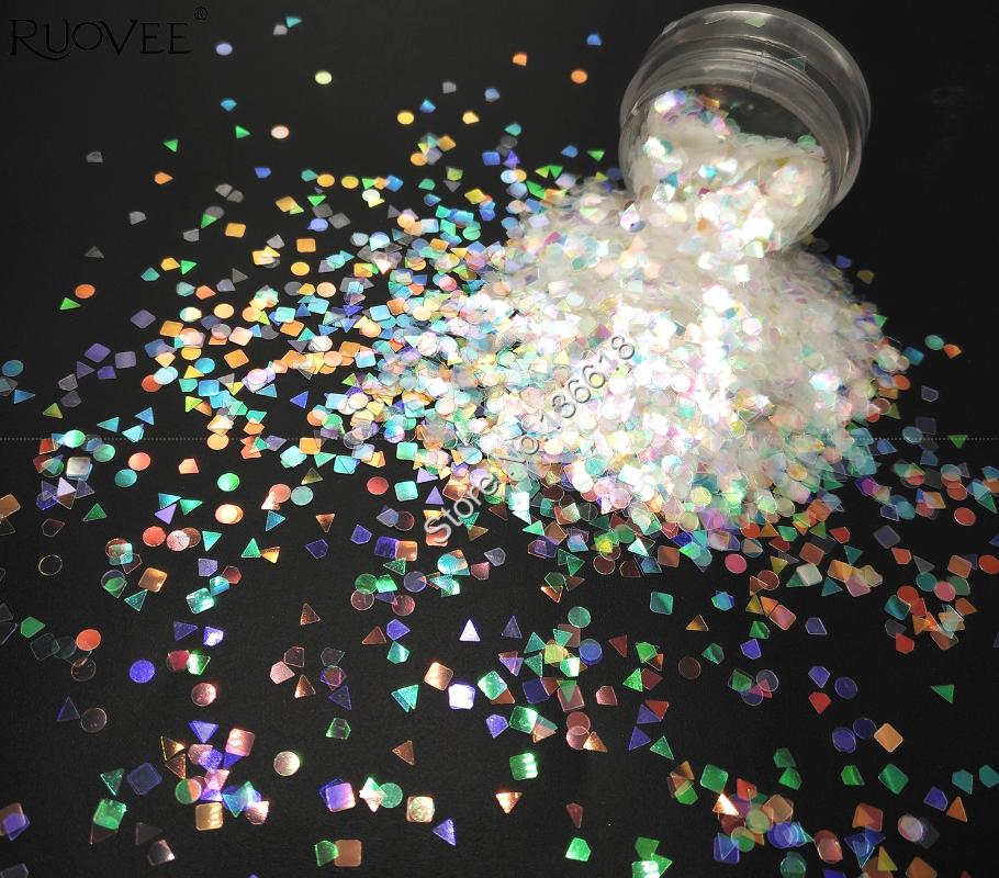 

Mix Glitter Iridescent White Colorful Square Diamond Round Dots shape Nail Art for Craft Decorations Gel Makeup Facepainting DIY