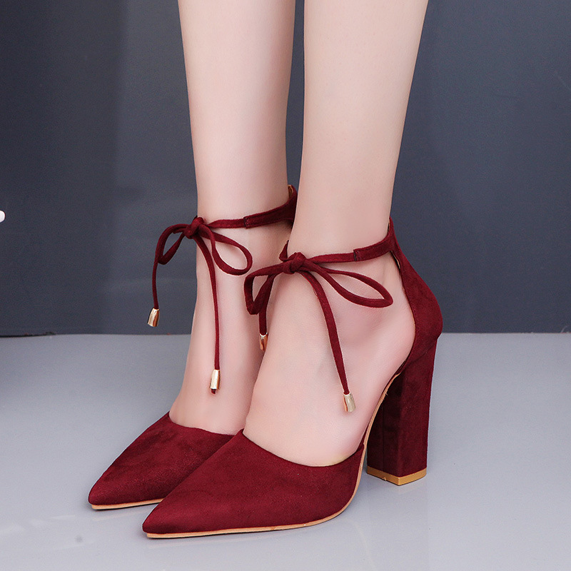 

34 women's high heel sandals women's lace up, See chart